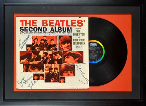 Beatles Second Album Framed & Signed by All 4 Beatles | Freck's Auto Art