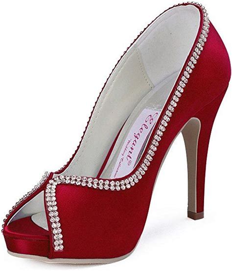 Elegantpark Ep11083 Women Pumps Peep Toe Rhinestones