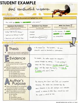 SCR Short Constructed Response Questions For GHOST By In Between The Lattes