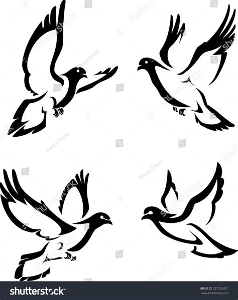 Abstract Dove Set Stock Vector 237325471 Shutterstock