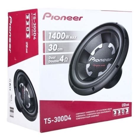 Auto Falante Pioneer Tsw 300d4 400rms Cara Preta Sub Grave