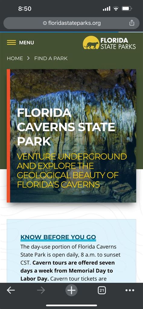 Florida Caverns State Park Tour Tickets Park Homes Fort Lauderdale