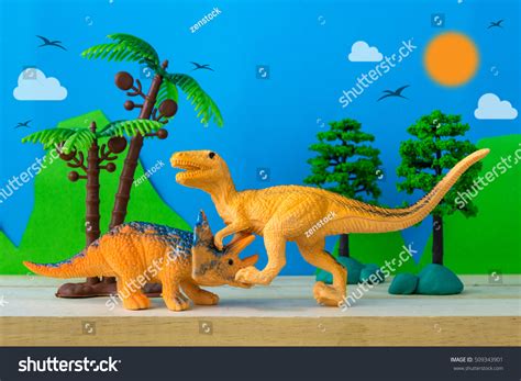 Dinosaur Fight Scene On Wild Models Stock Photo 509343901 | Shutterstock