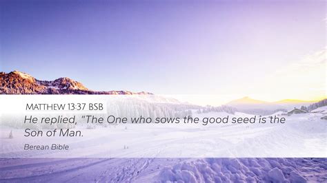 Matthew 13 37 BSB Desktop Wallpaper He Replied The One Who Sows The