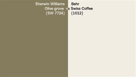 Sherwin Williams Olive Grove Sw Vs Behr Swiss Coffee Side