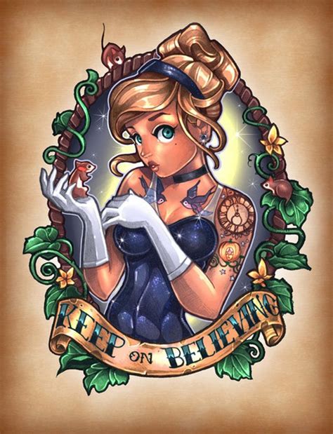 Disney Princesses As Tattooed Pinup Girl Tattoos T A T T O O S