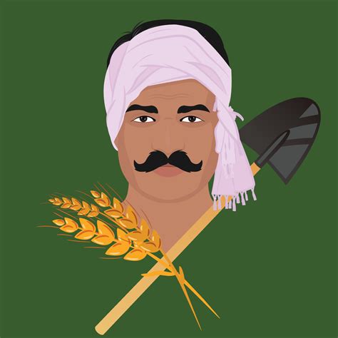 Indian Farmer Face 14016808 Vector Art At Vecteezy