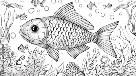 Check Out This Adorable Fish Themed Coloring Page Designed Especially