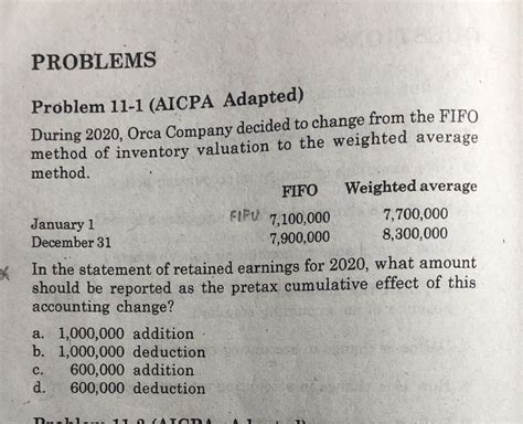 Solved PROBLEMS Problem 11 1 AICPA Adapted During 2020 Orca