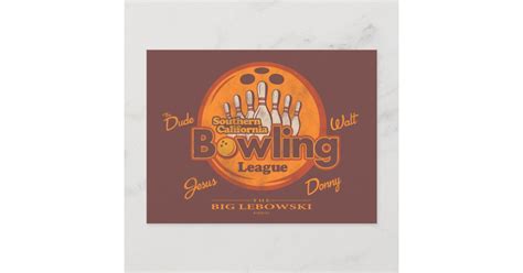 The Big Lebowski Bowling League Team Graphic Postcard | Zazzle