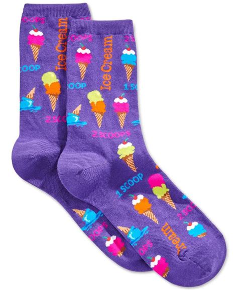 Hot Sox Women S Ice Cream Scoops Socks Handbags Accessories Macy S Purple Socks