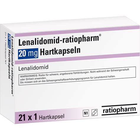 Lenalidomid Ratiopharm 20 Mg Hartkapseln Ratiopharm GmbH