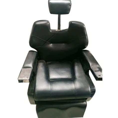 Black Salon Hydraulic Chair Synthetic Leather With Footrest At Rs