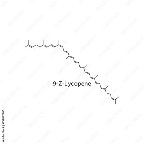 Z Lycopene Skeletal Structure Diagram Caratenoid Compound Molecule