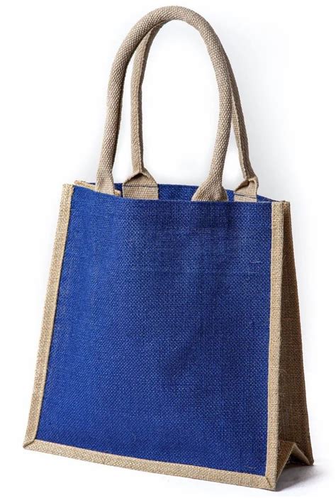 Blue And Brown Jutehuggr Open Plain Jute Bag Weight Capacity 15 KG At