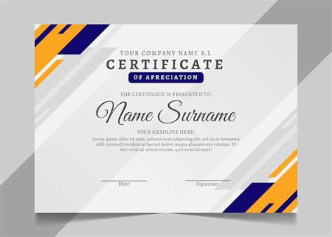 Premium Vector Certificate Template Design With Geometric Modern Style