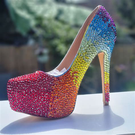 Rainbow High Heels//rainbow Shoes//bold High Heels//pride Shoes//festival Heels - Etsy