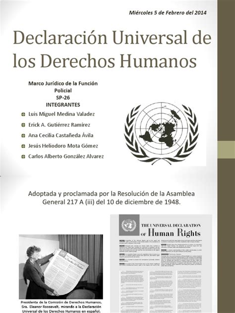 Declaración Universal De Los Derechos Humanos Pptx Libertad Derechos