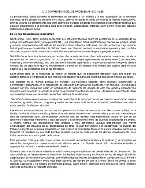 La comprensión de los problemas sociales - LA COMPRENSIÓN DE LOS