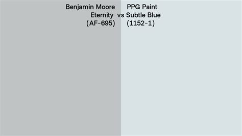 Benjamin Moore Eternity AF 695 Vs PPG Paint Subtle Blue 1152 1 Side