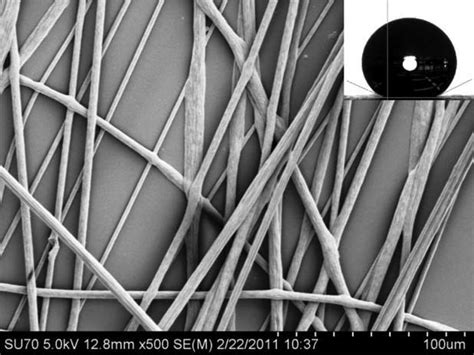 SEM Image Of Hydrophobic Polystyrene PS Fibers Made From 30 Polymer