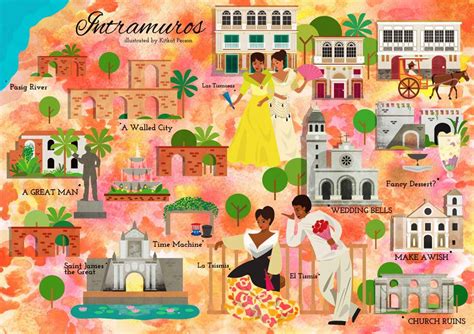 Intramuros, Manila by Kitkat Pecson | Illustrated map, Intramuros ...