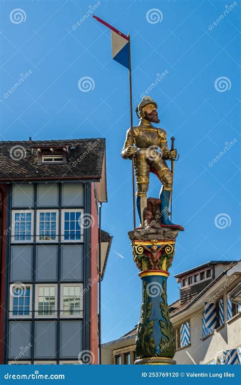 Statue Of A Knight The City Gatekeeper On A House In Vilnius Old