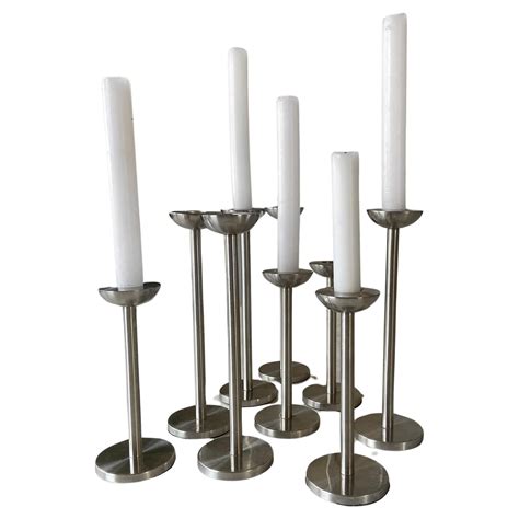 German Stainless Steel Minimalist Design Candle Holder Set Of 9 For