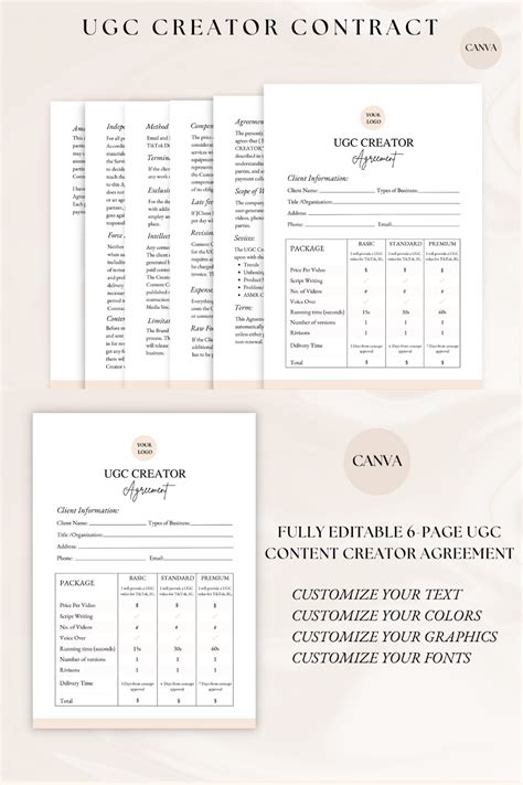 Professional Ugc Creator Contract Template Ugc Template Artofit