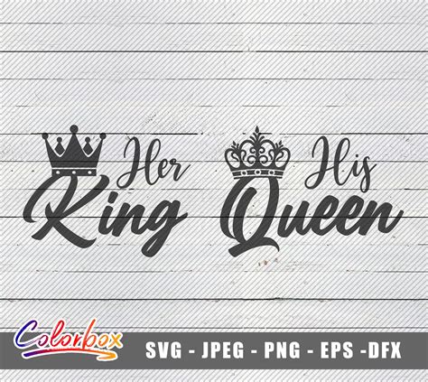 His Queen Her King Svg King And Queen Svg Couple Svg Shirt Etsy