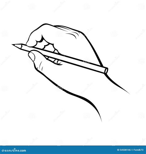 Hand Holding Pencil Stock Vector Image 54508146