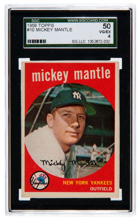 Hake S MICKEY MANTLE 1958 1959 TOPPS SGC CARD PAIR