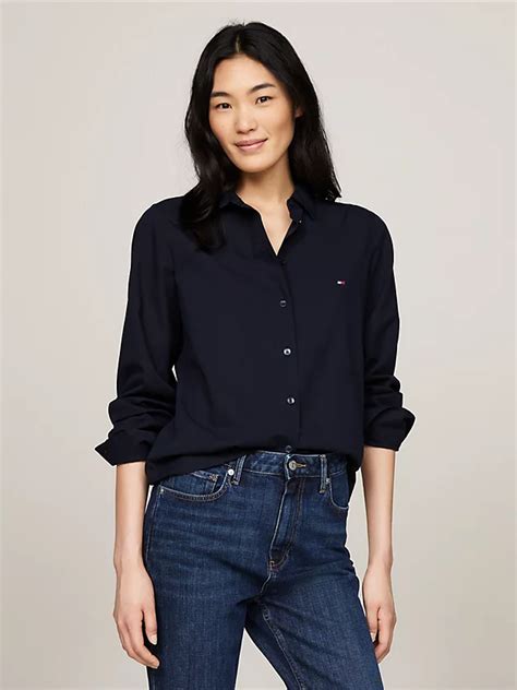 Essential Regular Fit Poplin Shirt Blue Tommy Hilfiger