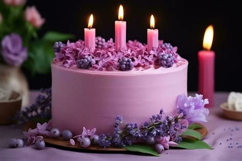 Birthday cake with flowers 28595731 Stock Photo at Vecteezy