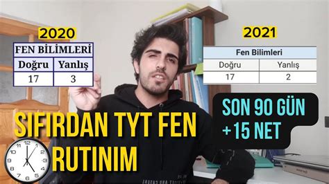 SIFIRDAN TYT FEN RUTİNİM SON 90 GÜN TYT FENİ KOLAYCA HALLET 15 NET