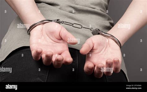 Woman Handcuffs Behind Back Hi Res Stock Photography And Images Alamy