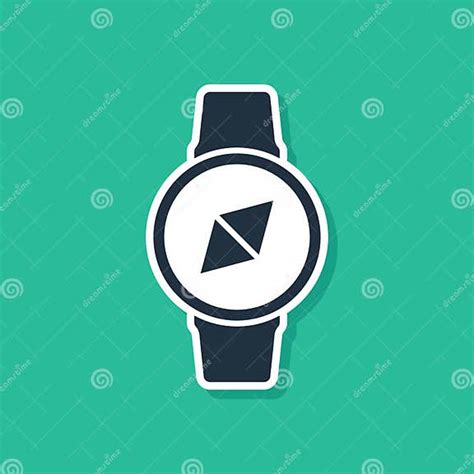 Blue Compass Icon Isolated On Green Background Windrose Navigation