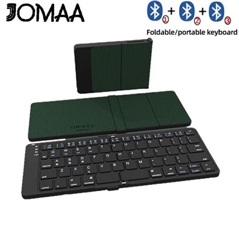 JOMAA Bluetooth Foldable Keyboard 3Device Sync Rechargeable Wireless