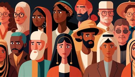 Unidad en la diversidad ilustración de un grupo diverso de personas de