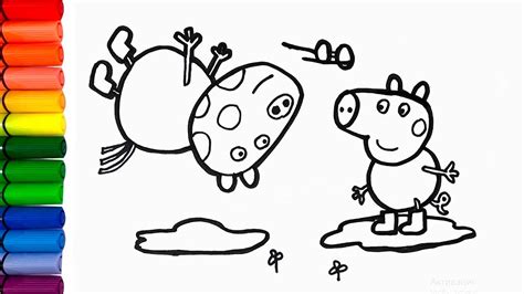 Draw And Color Pedro Pony And George Pig The Eye Test How To Draw