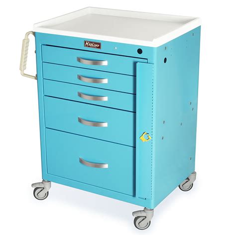 M Series Emergency Medical Cart Short Height Medium Width Five Drawers Breakaway Lock