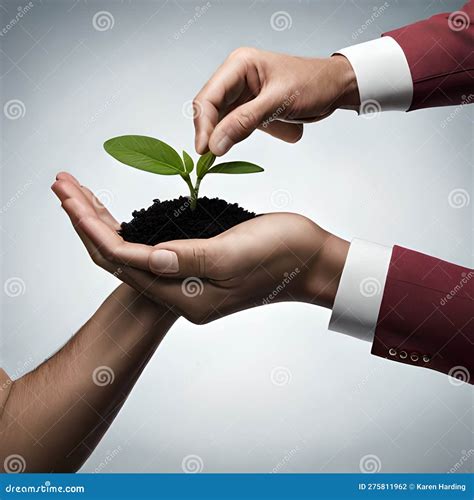 Hands Nurturing A Growing Young Plant Stock Illustration Illustration