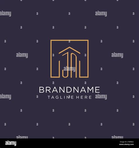 Jn Initial Square Logo Design Modern And Luxury Real Estate Logo Style