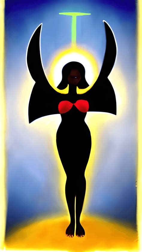 A Black Angel with a Halo Graphic · Creative Fabrica