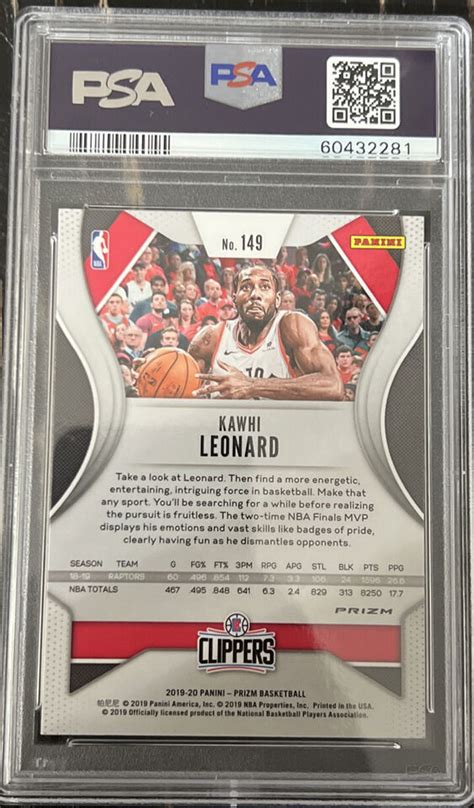 Panini Prizm Prizms Silver Kawhi Leonard Psa Gem Mint