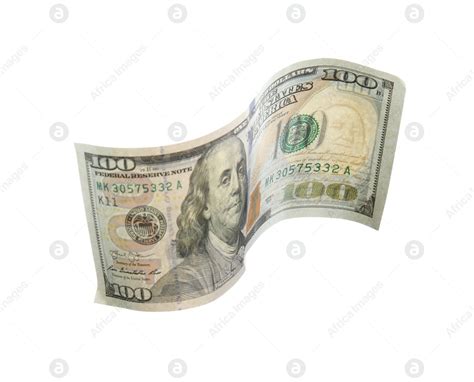 One Hundred Dollar Banknote On White Background American National