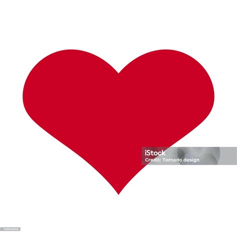 Heart Symbol Of Love And Valentines Day Flat Red Icon Isolated On White Background Vector