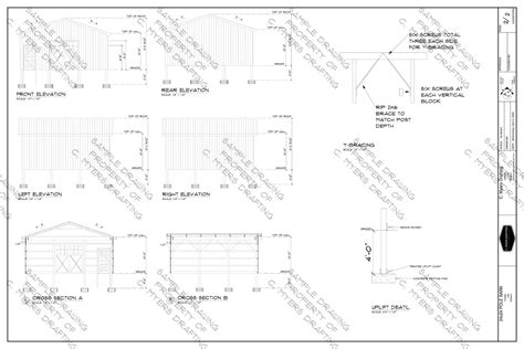 24x24 Pole Barn Construction Plans - Etsy