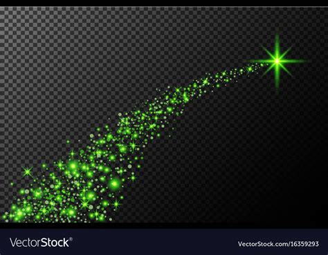 Green glitter star dust trail sparkling particles Vector Image