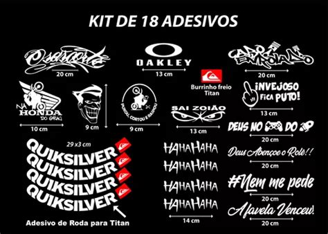 Adesivo Osascorte Quiksilver Roda Titan Kit 18 Adesivos